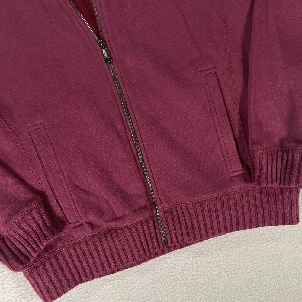 Calvin‎ Klein Bomber Jacket Womens Medium Burgundy Full Zip Rib Knit NWT - Picture 7 of 8